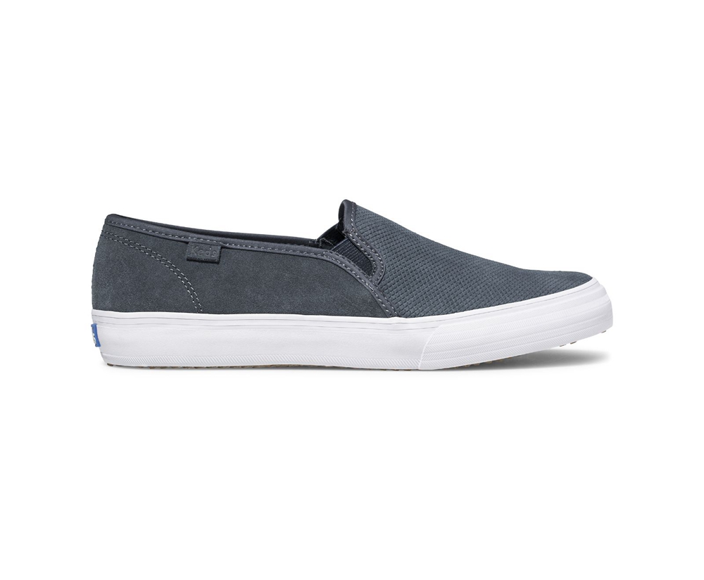 Keds Slip Ons Damen Grau - Double Decker Suede - OPV-891653